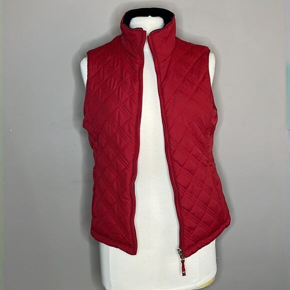 FREE Country Reversible Quilted & Microfleece Zip Front Vest Red Black - Picture 2 of 10